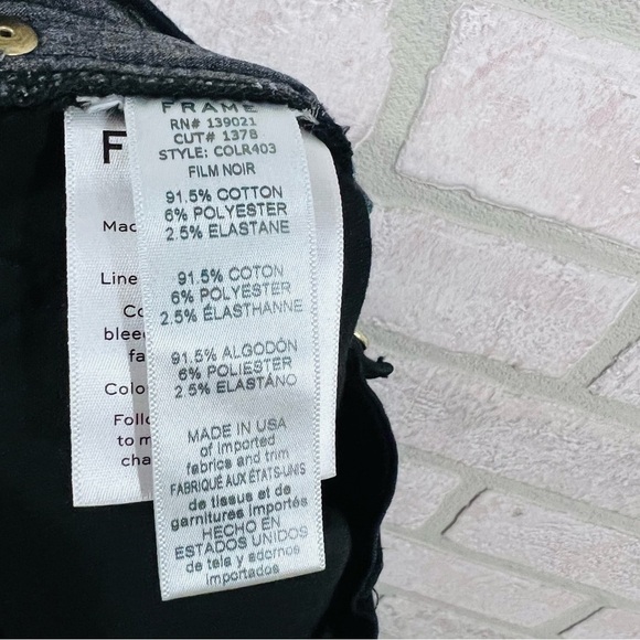 Frame Denim Le Skinny de Jeanne Ripped Distressed Film Noir Wash Jeans Size 26 - Picture 10 of 10